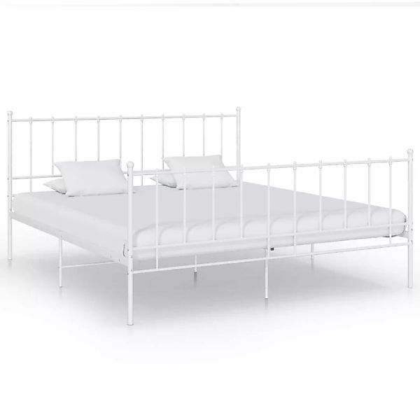 Bett Weiß Metall 200x200 Cm günstig online kaufen