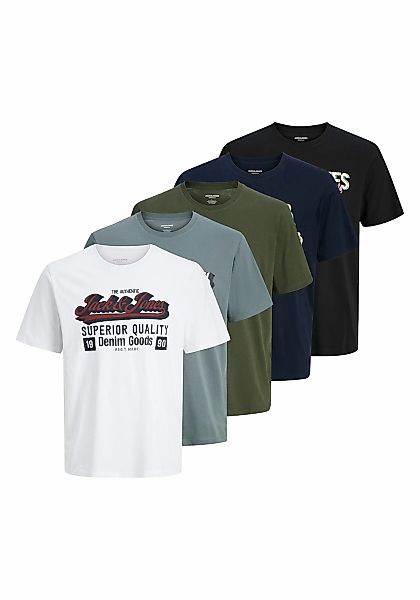 Jack & Jones T-Shirt "T-Shirt JJELOGO TEE O-NECK 5PK 5er Pack" günstig online kaufen