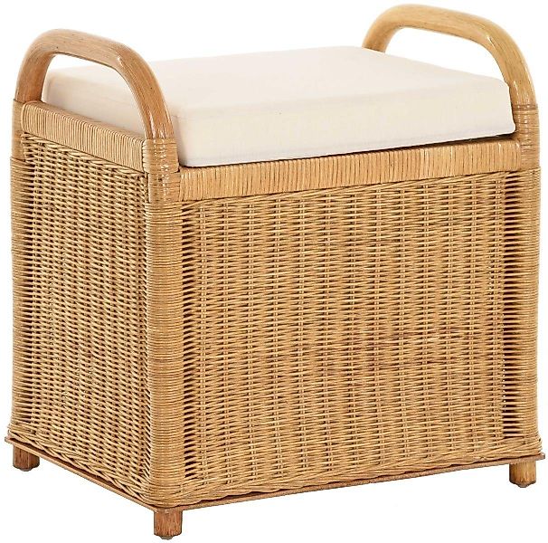 Krines Home Sitzbank Rattan Bank Sitzbank Sitzhocker mit Stauraum Rattanhoc günstig online kaufen