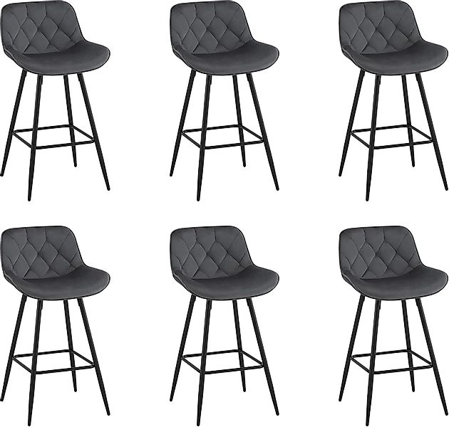 EUGAD Barhocker (6 St), Samt Barstühle, günstig online kaufen