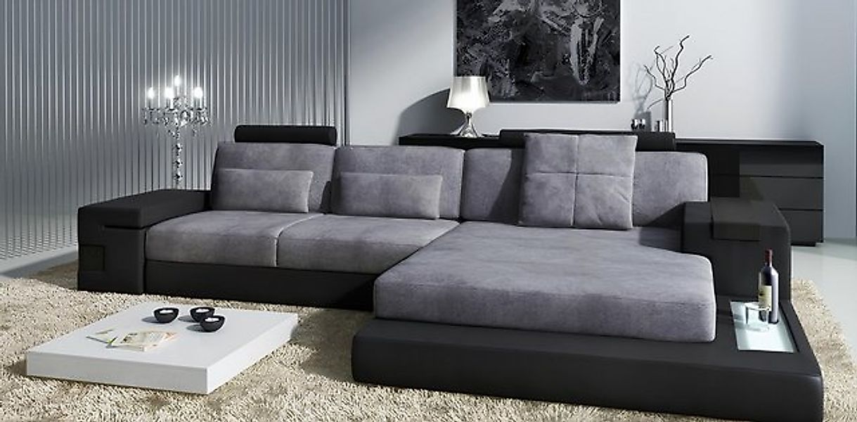 JVmoebel Ecksofa LForm Wohnlandschaft Big XXL Sofa + USB Leder Polster Ecke günstig online kaufen