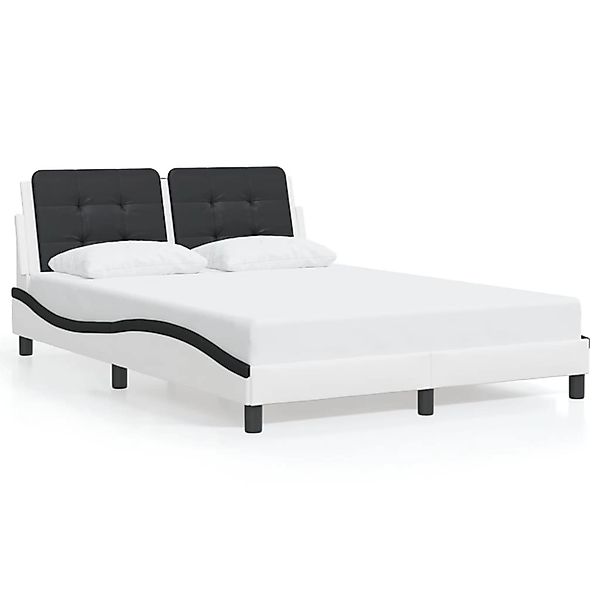 vidaXL Bettgestell ohne Matratze Zadar Weiß und Schwarz 120x200 cm Kunstled günstig online kaufen