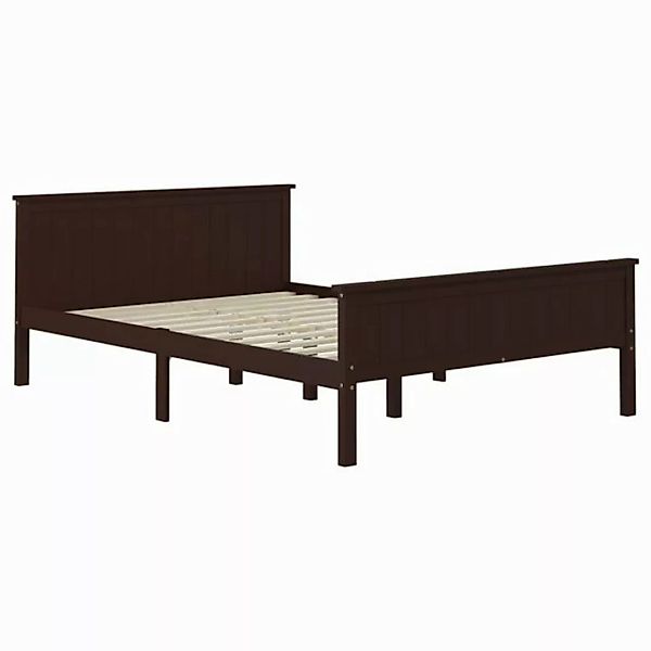 vidaXL Bettgestell Massivholzbett Dunkelbraun Kiefer 160x200 cm Bett Bettge günstig online kaufen