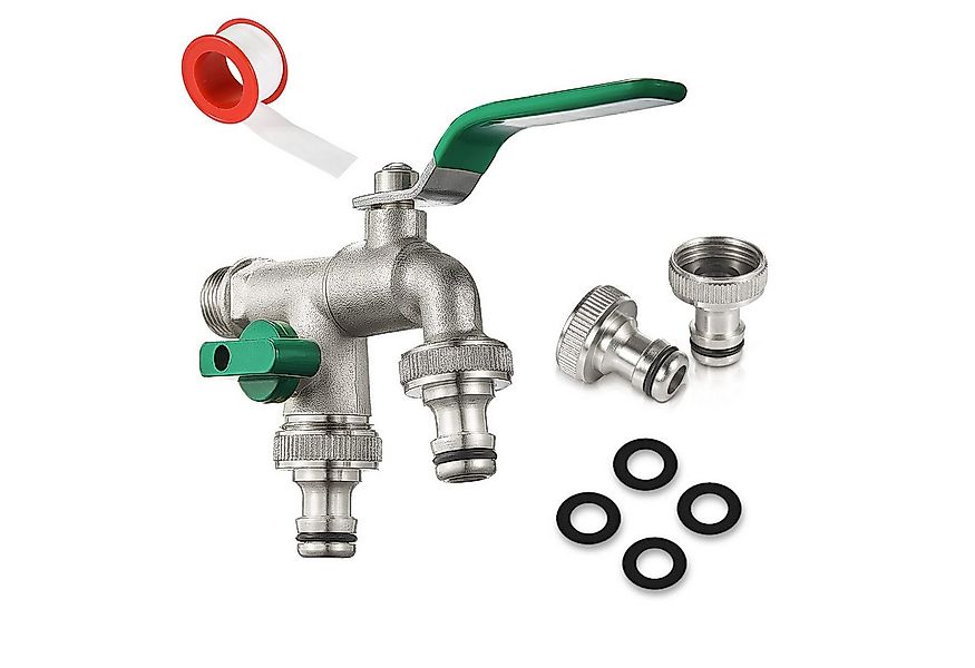 TLGREEN 2-Wege-Ventil Doppel Wasserhahn Garten, (Rost- und Frostschutz,Mit günstig online kaufen
