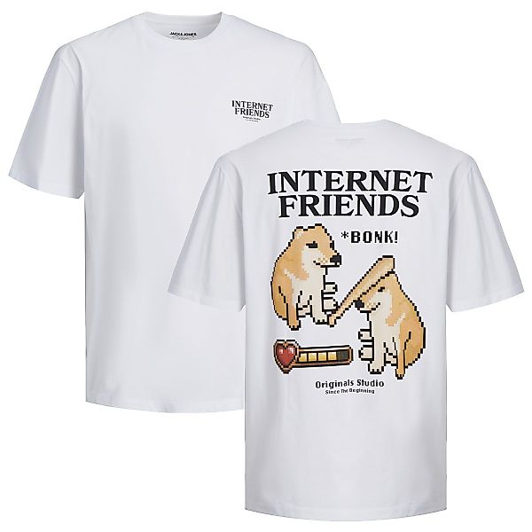 Jack&Jones T-Shirt mit Print auf Vorder- und Rückseite Farbe weiß Größe: 3X günstig online kaufen