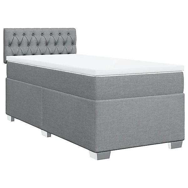 vidaXL Boxspringbett mit Matratze Hellgrau 90x190 cm Stoff 3288050 günstig online kaufen