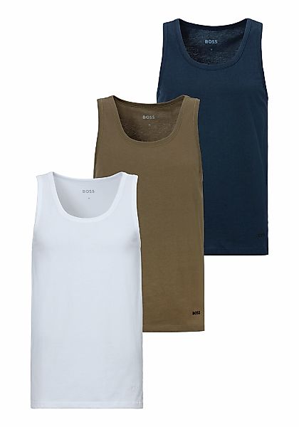 BOSS Unterhemd "Tank Top 3P CO", (Packung, 3 St.), mit Rippbündchen günstig online kaufen