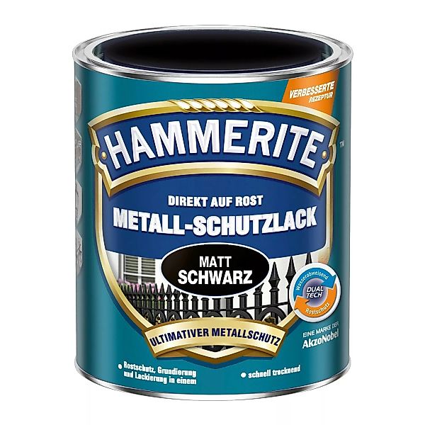 Hammerite Metall-Schutzlack Schwarz matt 750 ml günstig online kaufen
