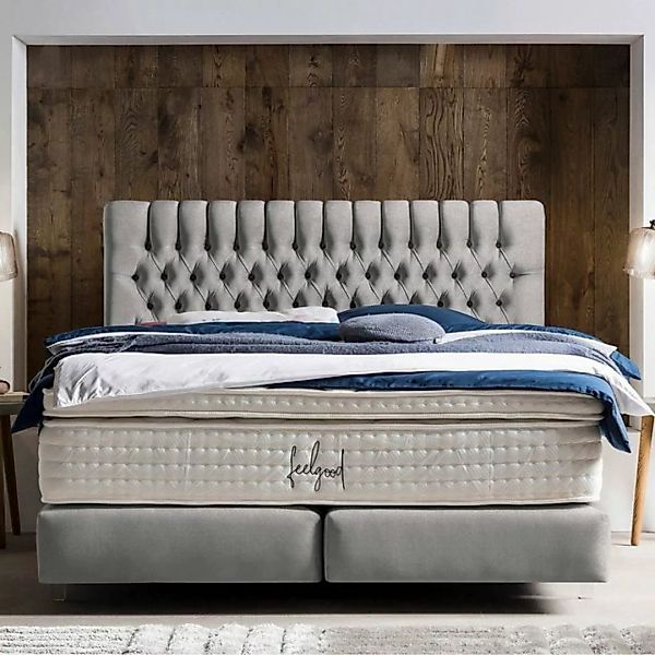 BettCo Boxspringbett Chester (in Silber Samt, 180 x 200 cm), Kostenloser Au günstig online kaufen