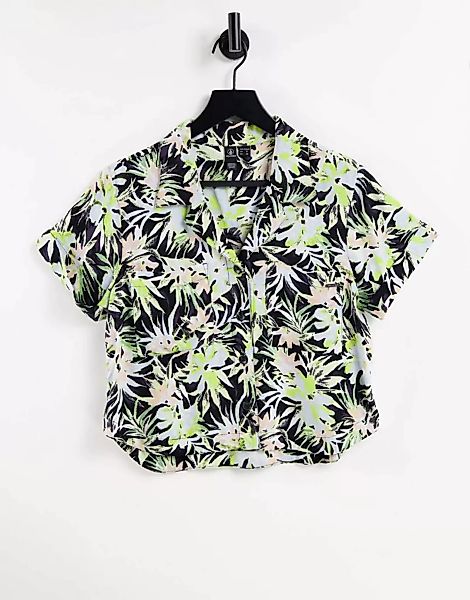 Volcom – Can't BeTamed – Hemd mit tropischem Muster, Kombiteil-Mehrfarbig günstig online kaufen