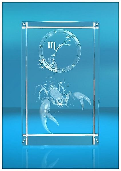 Dekofigur 3D Glasquader I Sternzeichen PRO I Motiv: Skorpion, Hochwertige G günstig online kaufen