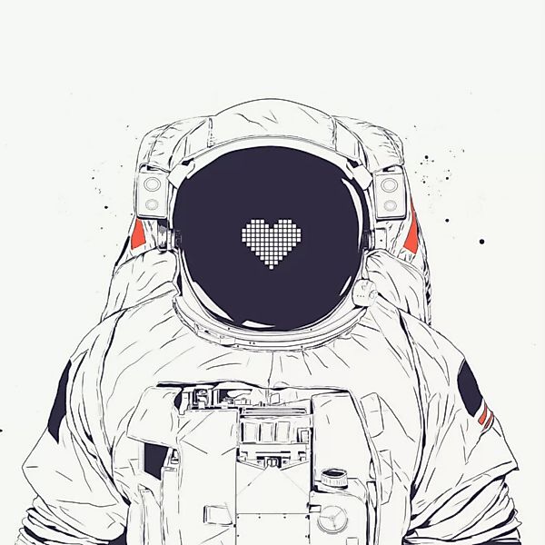 Poster / Leinwandbild - Astronaut Love günstig online kaufen