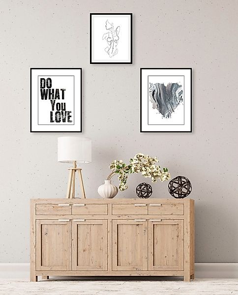 queence Bild »Love«, Abstrakt-Schwarz-Weiß-Fashion-Mode-Magazincover-Frau-B günstig online kaufen