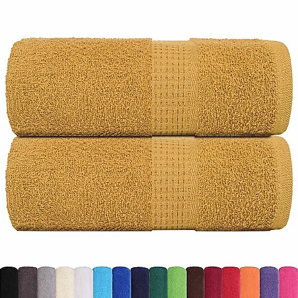 vidaXL Handtuch Gästetücher 2 Stk. Golden günstig online kaufen