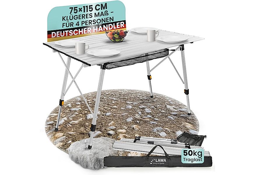 LAWA Living and Lifestyle Campingtisch Aluminium Rolltisch höhenverstellbar günstig online kaufen