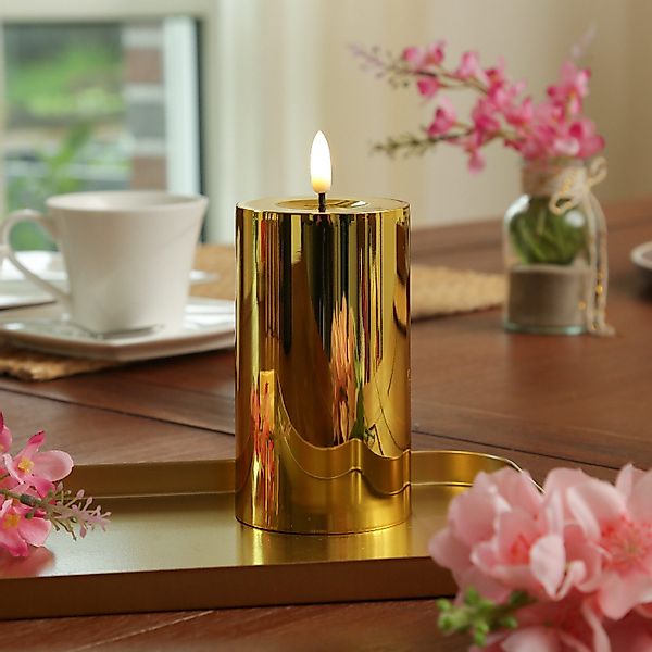 MARELIDA LED-Kerze gold glänzend festliche Kunststoff günstig online kaufen