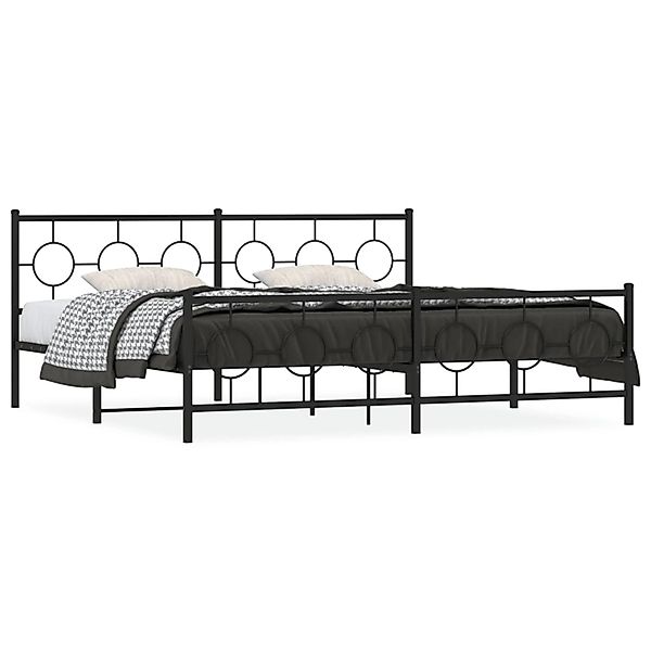 vidaXL Bettgestell mit Kopf- und Fußteil Metall Schwarz 200x200 cm 376251 günstig online kaufen