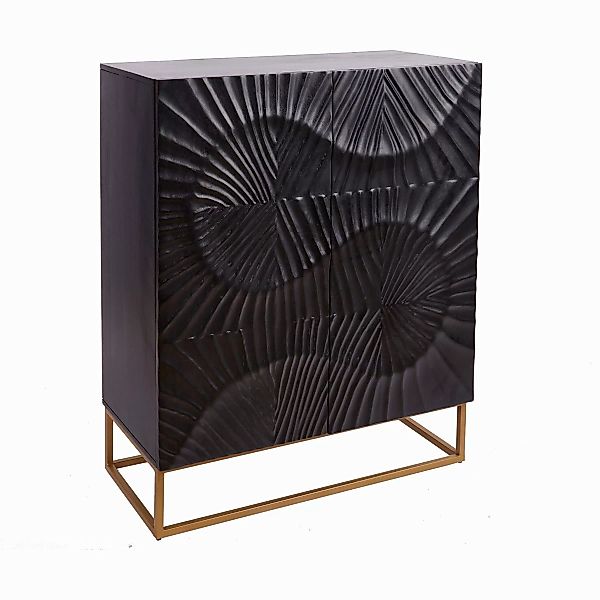 riess-ambiente Highboard SCORPION 120cm schwarz, Massivholz günstig online kaufen