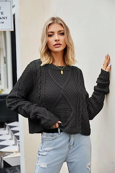 RUZU UG Stillpullover Locker gestrickter Oversize-Pullover mit Grobstrick i günstig online kaufen
