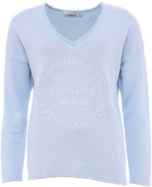 Zwillingsherz Sweatshirt ""Positive Mind"", mit V-Ausschnitt im used Look u günstig online kaufen