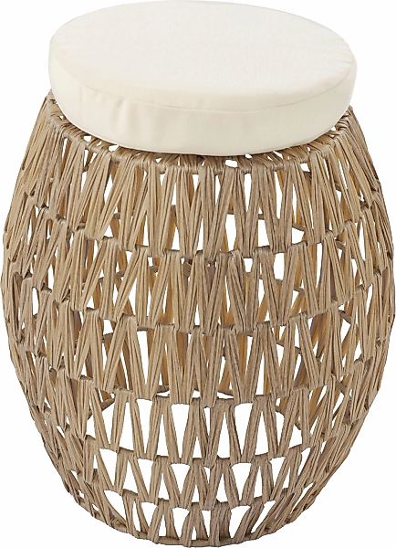 Kayoom Rattanstuhl "Stuhl / Hocker Alba Hellbraun, 2er-Set Rattan-Hocker, B günstig online kaufen