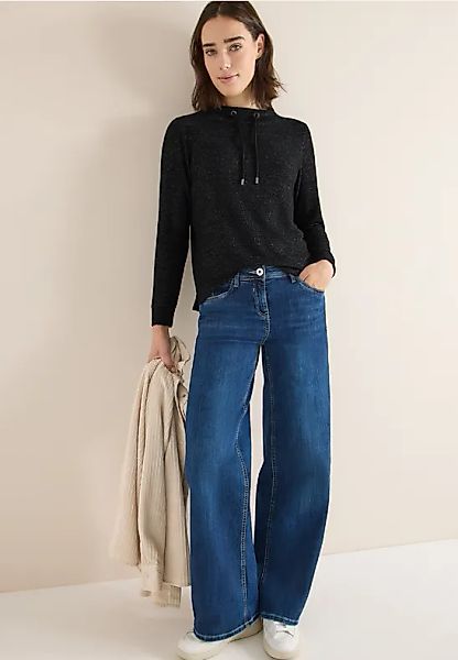 Cosy Melange Langarmshirt günstig online kaufen