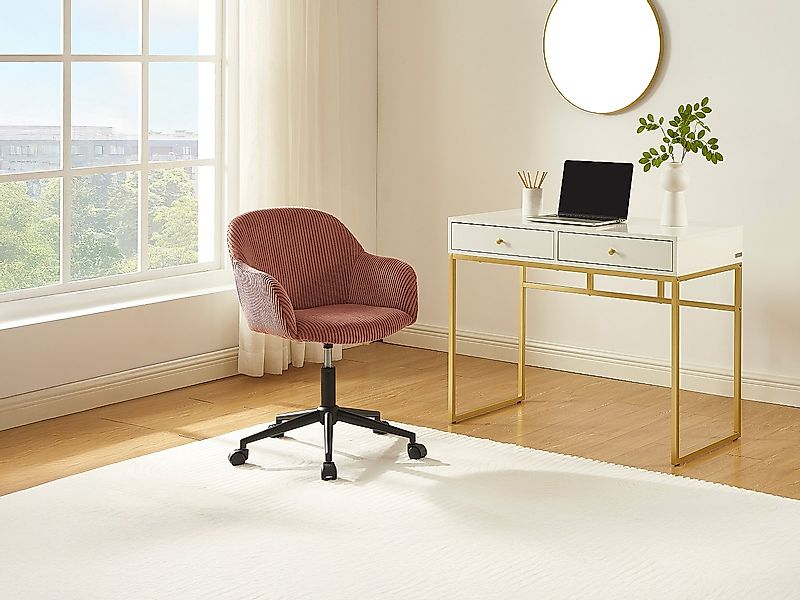 Bürostuhl - Cord-Velours - Rosa - MARENZIA günstig online kaufen