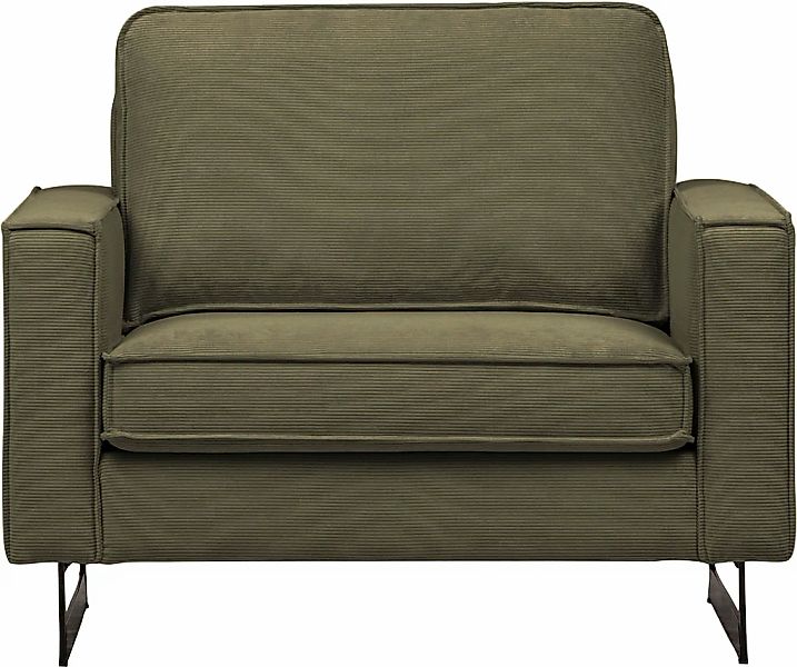 Home affaire Loveseat "Pinto 105 cm, Cord, Chenille, Lederoptik" mit Keder, günstig online kaufen