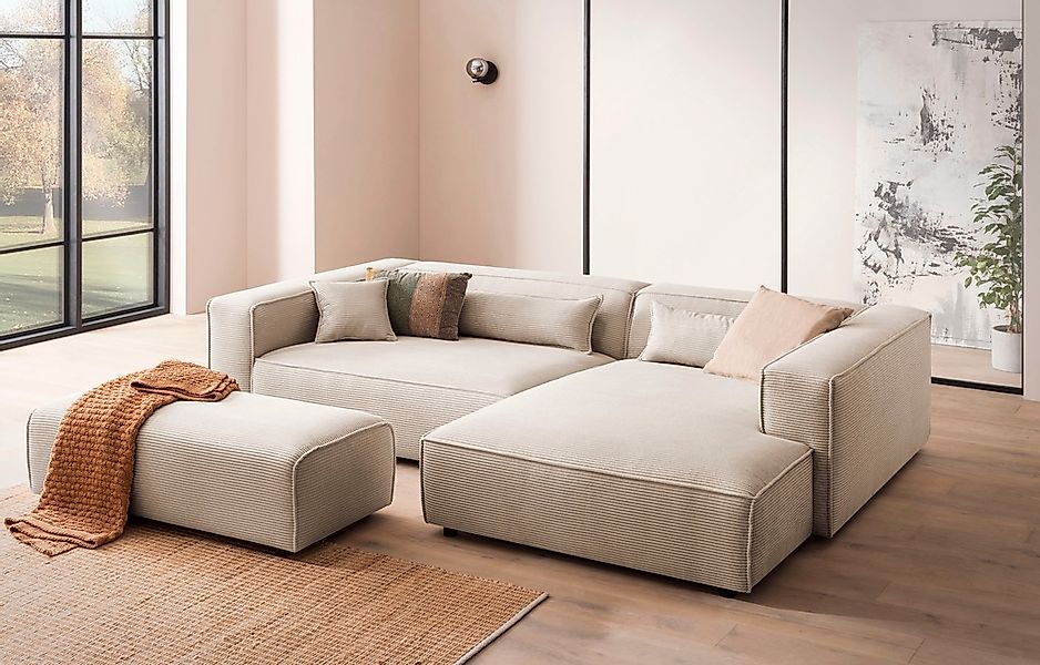 LeGer Home by Lena Gercke Ecksofa "PIARA XXL, L-Form, Schlaffunktion, Cord, günstig online kaufen