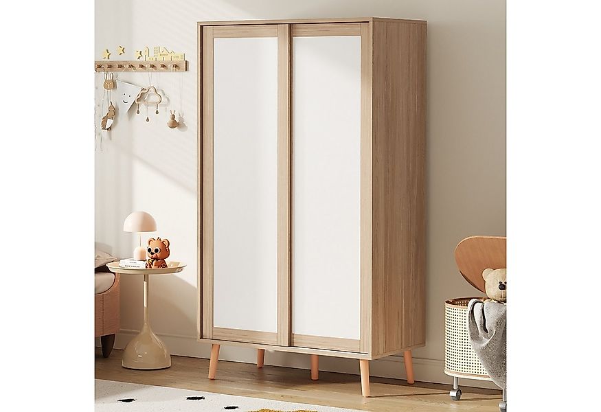 Odikalo Kinderkleiderschrank Schiebetürenschrank mit Kleiderstange (Spanpla günstig online kaufen