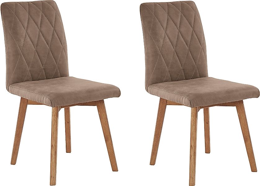 Home affaire Esszimmerstuhl "Brest" (Set) 2 Stk. Microfaser Gestell aus Eic günstig online kaufen