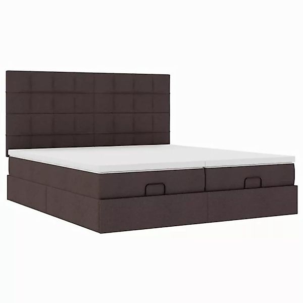 vidaXL Bett Ottoman-Bett mit Matratzen Dunkelbraun 180x200 cm Stoff günstig online kaufen