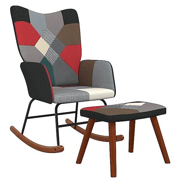 vidaXL Schaukelstuhl Schaukelstuhl mit Hocker Patchwork günstig online kaufen