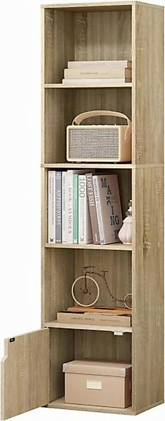 EUGAD Bücherregal, 1-tlg., mit 5 Fächern 1 Tür aus MDF, 34x132x24cm günstig online kaufen