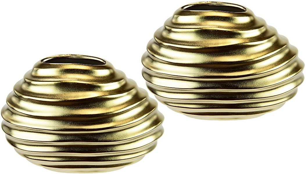 I.GE.A. Dekovase Keramik-Vase, 2er Set Kleine Vase Weiß Modern Keramik Tisc günstig online kaufen