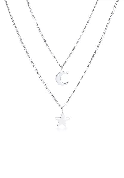 Elli Gliederkette "Layer Stern Mond Astro 925 Silber" günstig online kaufen