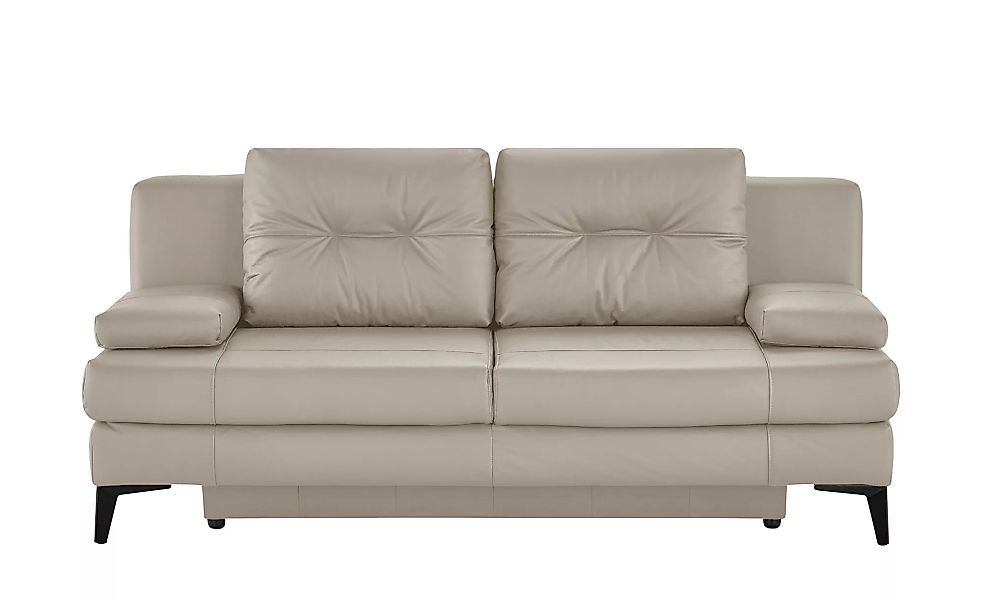 Ledersofa - beige - 202 cm - 92 cm - 100 cm - Polstermöbel > Sofas > 2-Sitz günstig online kaufen