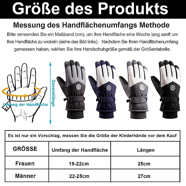 Sunicol Skihandschuhe Wasserdichte Touchscreen Winterhandschuhe Warm Thermo günstig online kaufen