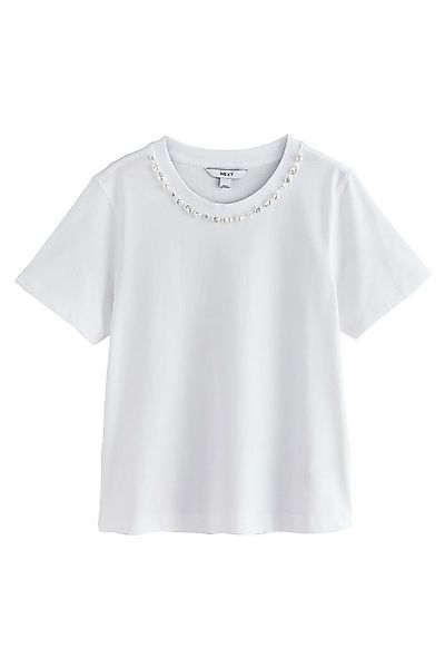 Next T-Shirt Kurzärmeliges T-Shirt mit Perlenbesatz (1-tlg) günstig online kaufen
