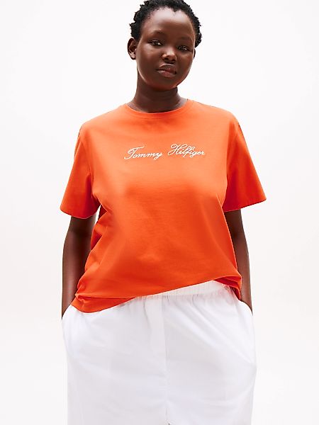 Tommy Hilfiger Curve T-Shirt "CRV SCRIPT REG C-NK SS T-SHIRT" günstig online kaufen