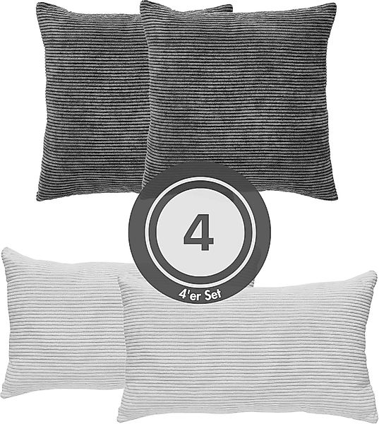 Andiamo Dekokissen "Cord Kissen Emy, 4er Set, Kissenhülle mit Füllung" Sofa günstig online kaufen