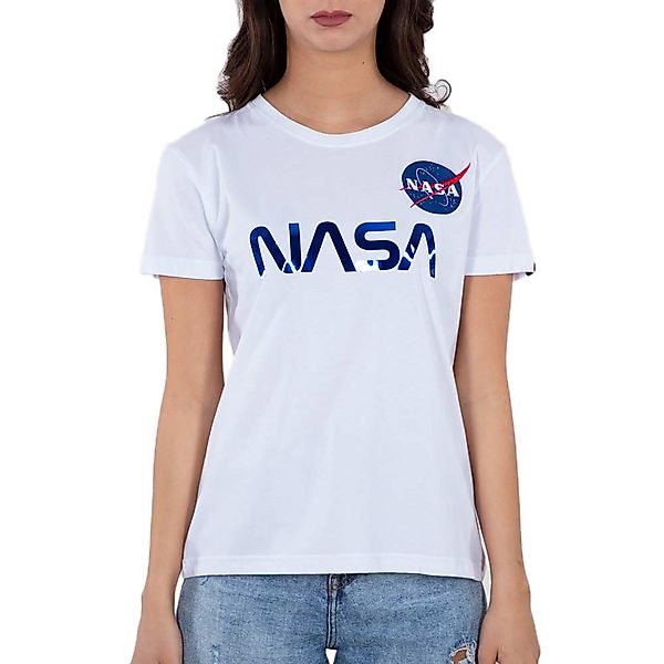Alpha Industries Nasa Pm Kurzärmeliges T-shirt S White / Airforce Blue günstig online kaufen