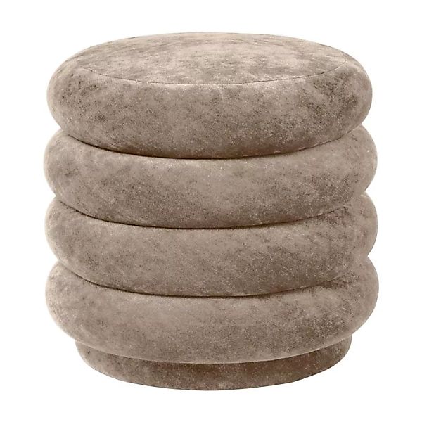 Sitzkissen Round Small textil beige / Ø 47 - Velours - Ferm Living - Beige günstig online kaufen