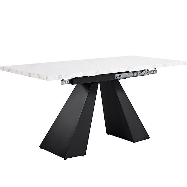 Ausziehbarer Esstisch, für Wohnzimmer und Homeoffice, 159x74x77cm, Weiß+Sch günstig online kaufen
