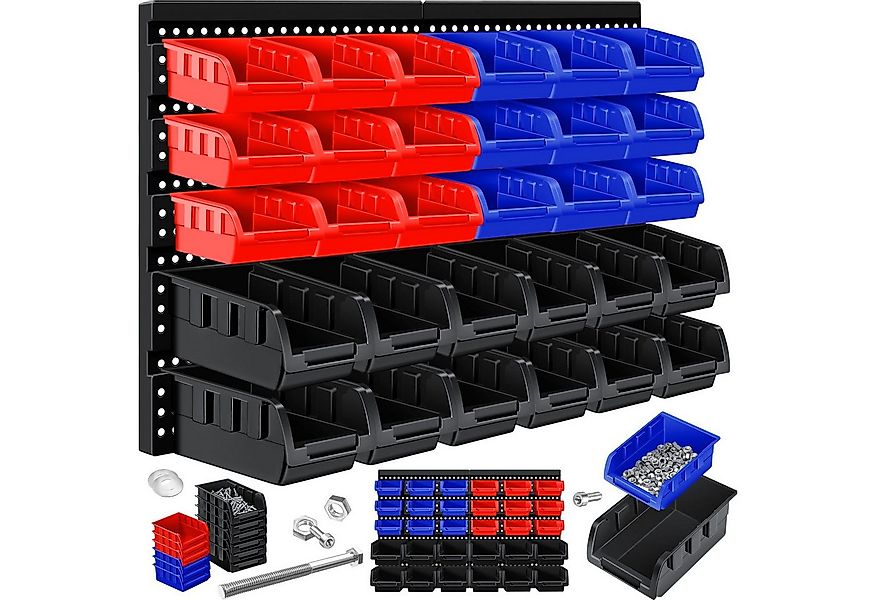 MASKO Stapelbox, Stapelboxen Wandregal 32tlg Box Sichtlagerkästen Schüttenr günstig online kaufen