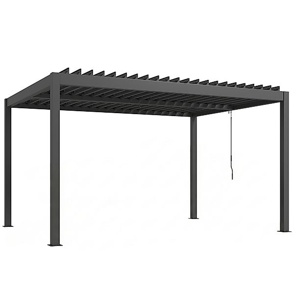 Outsunny Bioklimatische Pergola 4x3m, Aluminium-Pergola, verstellbare Lamel günstig online kaufen