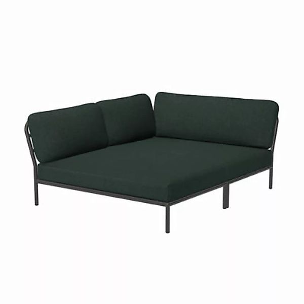 Modulares Gartensofa Level Cozy textil grün / Tiefe Sitzfläche - Eckmodul l günstig online kaufen