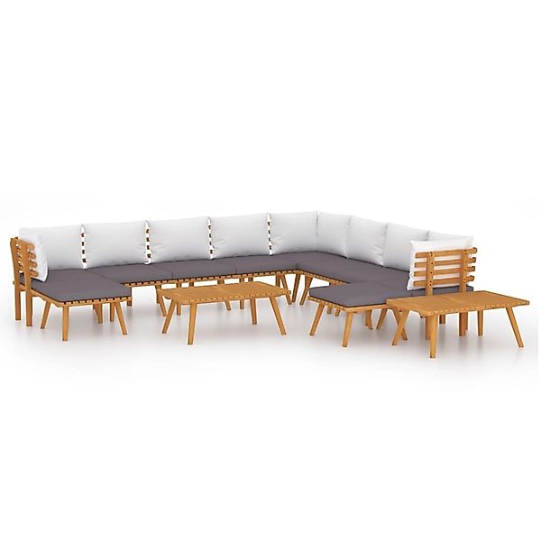 vidaXL Gartenlounge-Set 12-tlg. Garten-Lounge-Set mit Kissen günstig online kaufen