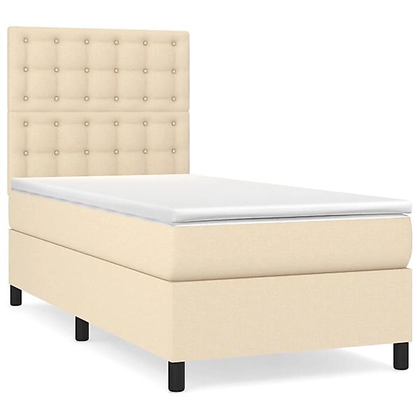 vidaXL Boxspringbett mit Matratze Creme 100x200 cm Stoff1347672 günstig online kaufen