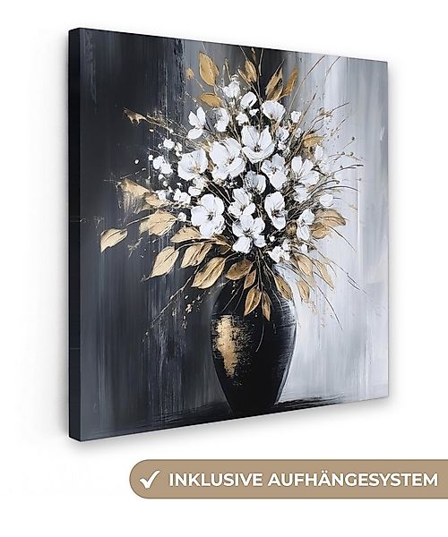 OneMillionCanvasses® Leinwandbild Blumen - Weiß - Vase - Abstrakt, Fotodruc günstig online kaufen